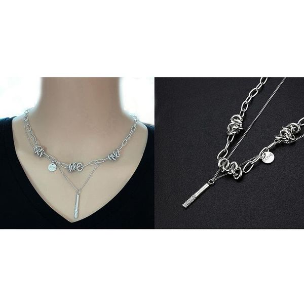 pendant necklaces kpop geometric star zircon crystal love letter hip hop titanium steel multilayer link chain jewelry, Silver
pendant necklaces kpop geometric star zircon crystal love letter hip hop titanium steel multilayer link chain jewelry, Silver