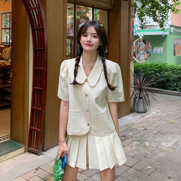 women's tracksuits korean sweet girl temperament two piece set women summer 2021 love button design lapel shirt pleated shorts suit fas, Gray
women's tracksuits korean sweet girl temperament two piece set women summer 2021 love button design lapel shirt pleated shorts suit fas, Gray