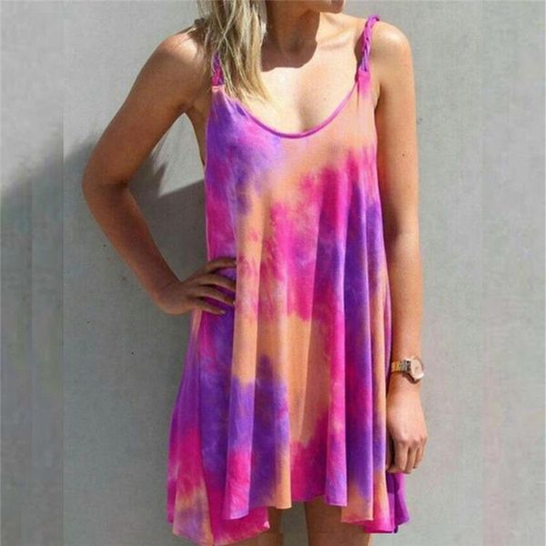 Vestidos Women's T-Shirt Sleeveless Party Rainbow Printed Glamorous Mini Dress Tie Dyeing Graffiti Beach Summer Sexy Women, Rose red
Vestidos Women's T-Shirt Sleeveless Party Rainbow Printed Glamorous Mini Dress Tie Dyeing Graffiti Beach Summer Sexy Women, Rose red