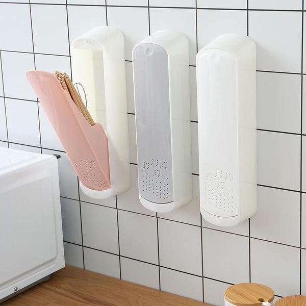 wall-mounted kitchen chopsticks basket press type tube cage rack dustproof tableware storage shelf & organization
wall-mounted kitchen chopsticks basket press type tube cage rack dustproof tableware storage shelf & organization