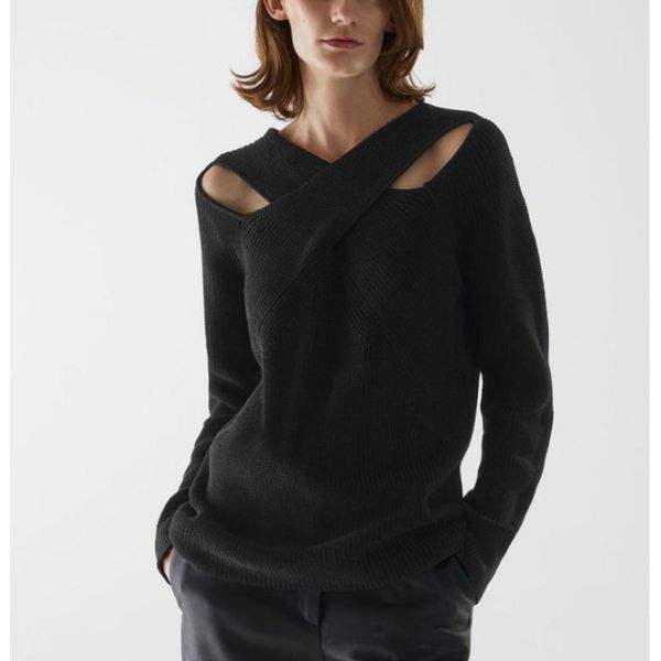women's knits & tees ctrllock black cross hollowed out woman sweaters long sleeve loose female knitwear pullovers winter fl87, White
women's knits & tees ctrllock black cross hollowed out woman sweaters long sleeve loose female knitwear pullovers winter fl87, White