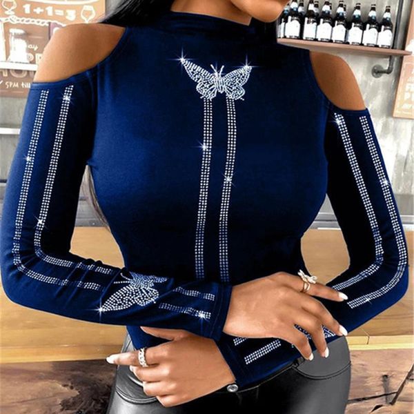 women blouses 2021 spring butterfly rhinestone shirt skinny long sleeve crew neck elegant office ladies stylish streetwear women's & s, White
women blouses 2021 spring butterfly rhinestone shirt skinny long sleeve crew neck elegant office ladies stylish streetwear women's & s, White