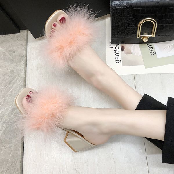 sandals women's skin sandals/designer girl will see thick hairy slippers high transparent heels ostrich flip flops for woman lgu0, Black
sandals women's skin sandals/designer girl will see thick hairy slippers high transparent heels ostrich flip flops for woman lgu0, Black