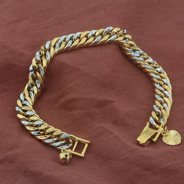 link, chain 2 color 9mm men womens yellow/yellow white gold curb carve link bracelet 7inch-10inch, Black
link, chain 2 color 9mm men womens yellow/yellow white gold curb carve link bracelet 7inch-10inch, Black