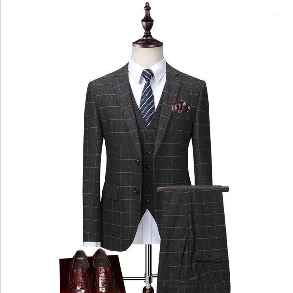 men's suits & blazers 2021 spring fashion plaid three pieces set business professional formal wear groomsman wedding banquet costume ho, White;black
men's suits & blazers 2021 spring fashion plaid three pieces set business professional formal wear groomsman wedding banquet costume ho, White;black