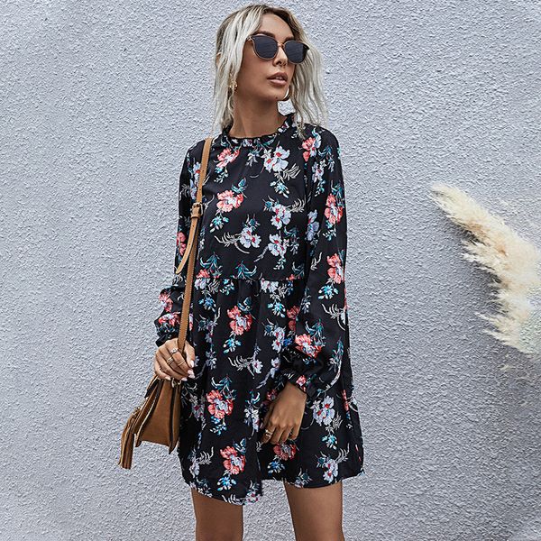 2021 new autumn winter fashion floral dress women casual full sleeve high waist loose print dress, Black;gray
2021 new autumn winter fashion floral dress women casual full sleeve high waist loose print dress, Black;gray