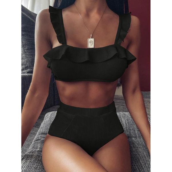 women's swimwear high waist swimming suit for women black push-up swimsuit biquini bathing beachwear ruffle bikini set 2021, White;black
women's swimwear high waist swimming suit for women black push-up swimsuit biquini bathing beachwear ruffle bikini set 2021, White;black