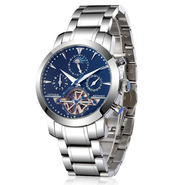 wristwatches automatic mechanical perspective watch multifunctional menswear stainless steel astrological watch., Slivery;brown
wristwatches automatic mechanical perspective watch multifunctional menswear stainless steel astrological watch., Slivery;brown