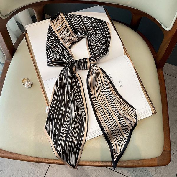 scarves black and white double-sided geometric print silk scarf with sharp corners ladies slender long foulard cheveux gift, Blue;gray
scarves black and white double-sided geometric print silk scarf with sharp corners ladies slender long foulard cheveux gift, Blue;gray
