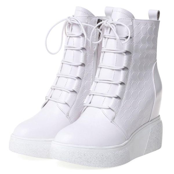 boots fashion sneakers women lace up genuine leather chunky high heels ankle female round toe pumps shoes casual, Black
boots fashion sneakers women lace up genuine leather chunky high heels ankle female round toe pumps shoes casual, Black