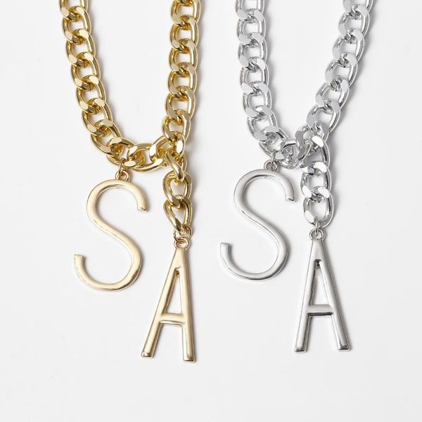 chains 2021 european and american cross-border jewelry fashion wild ins wind chain necklace retro simple letter sa pendant fem, Silver
chains 2021 european and american cross-border jewelry fashion wild ins wind chain necklace retro simple letter sa pendant fem, Silver