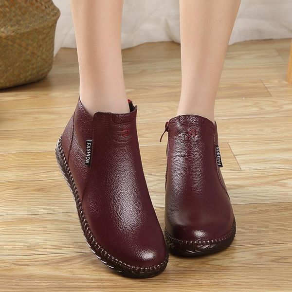 women's winter boots female plus velvet genuine leather shoes handmade zip women warm ankle ladies retro footwear, Black
women's winter boots female plus velvet genuine leather shoes handmade zip women warm ankle ladies retro footwear, Black