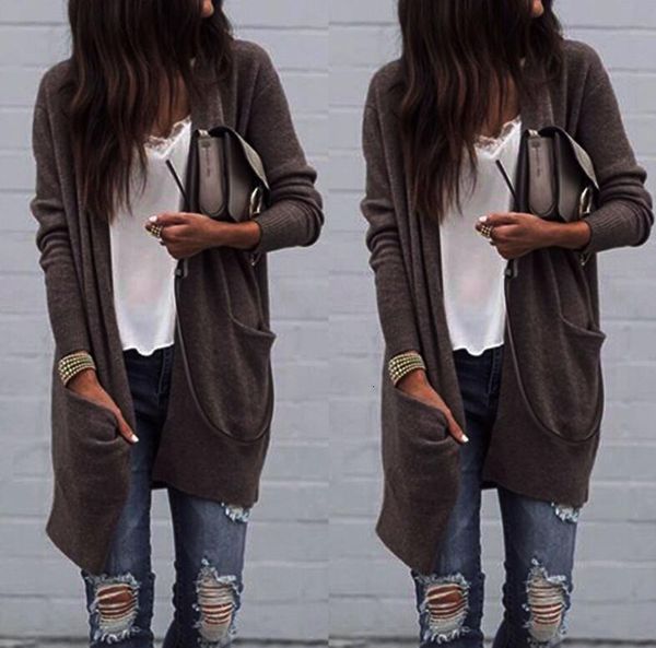 women's knits & tees autumn winter fashion long sleeve loose knitting cardigan sweater with big pocket knitted female frj6, White
women's knits & tees autumn winter fashion long sleeve loose knitting cardigan sweater with big pocket knitted female frj6, White
