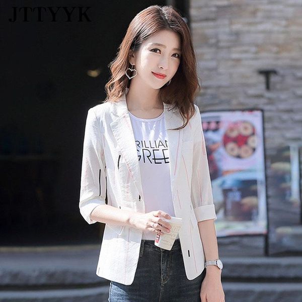 women's suits & blazers striped thin blazer oversize three quarter spting summer women jacket sim korean fahion office clothes casual s, White;black
women's suits & blazers striped thin blazer oversize three quarter spting summer women jacket sim korean fahion office clothes casual s, White;black