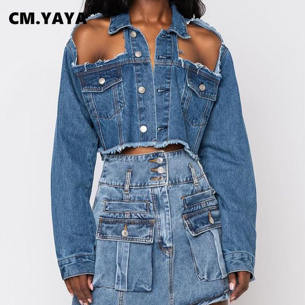 women's jackets cm.yaya women denim solid full sleeve hollow out single breasted loose crop coats fashion streetwear summer clothing, Black;brown
women's jackets cm.yaya women denim solid full sleeve hollow out single breasted loose crop coats fashion streetwear summer clothing, Black;brown