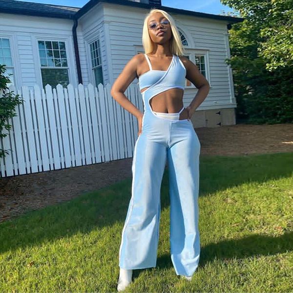 arrival light blue asymmetric womens romper side slit sleeveless regular soft fabric women workout jumpsuits, Black;white
arrival light blue asymmetric womens romper side slit sleeveless regular soft fabric women workout jumpsuits, Black;white