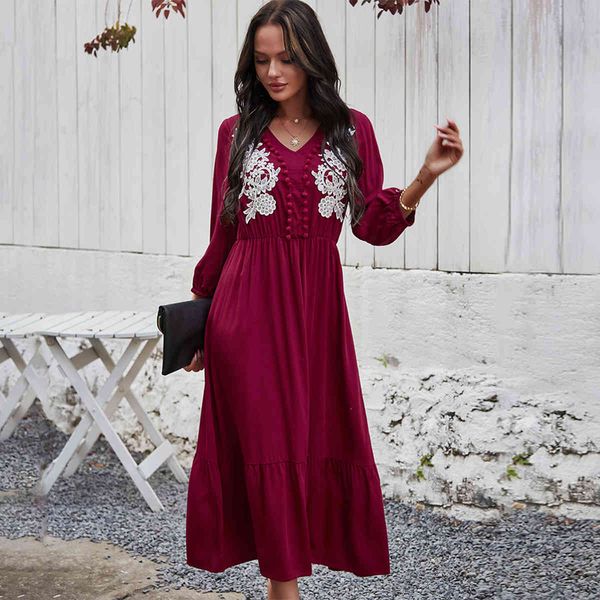 casual dresses boho embroidery maxi for women spring summer v-neck long sleeve beach dress vestido de mujer p5os, Black;gray
casual dresses boho embroidery maxi for women spring summer v-neck long sleeve beach dress vestido de mujer p5os, Black;gray