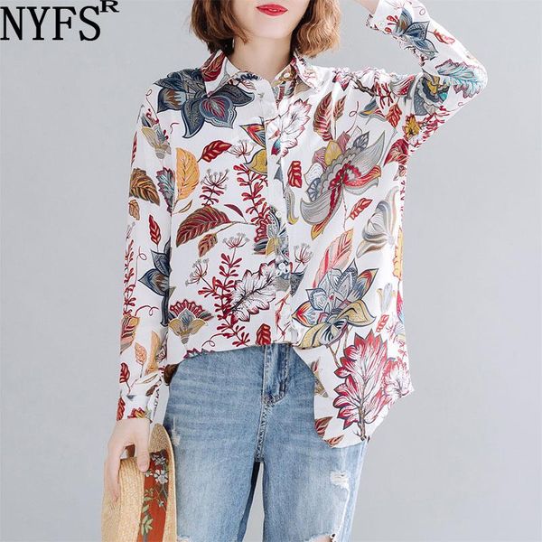 women's blouses & shirts nyfs 2021 loose large size women vintage dot cotton linen shirt blouse printing blusa femme camisas, White
women's blouses & shirts nyfs 2021 loose large size women vintage dot cotton linen shirt blouse printing blusa femme camisas, White