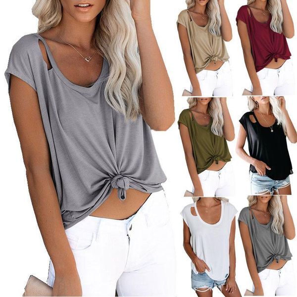 women's t-shirt 2021 summer round neck pullover short-sleeved hole solid color casual simple t shirt female, White
women's t-shirt 2021 summer round neck pullover short-sleeved hole solid color casual simple t shirt female, White