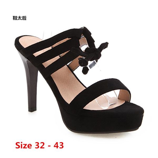 dress shoes platform gladiator sandals women high heels pumps heel women's waterproof small big size 32 - 43, Black
dress shoes platform gladiator sandals women high heels pumps heel women's waterproof small big size 32 - 43, Black