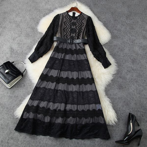 dresses european and american women's clothing 2021 the spring long sleeve lace stitching fashion belt black dress lekl, Black;gray
dresses european and american women's clothing 2021 the spring long sleeve lace stitching fashion belt black dress lekl, Black;gray