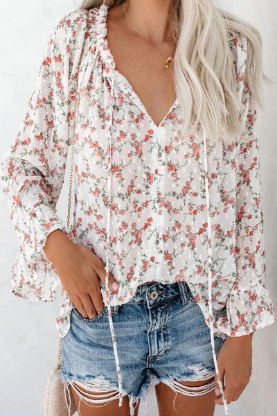 women's blouses & shirts floral print drawstring long bell sleeve blouse women summer beach boho plus size s-2xl casual loose, White
women's blouses & shirts floral print drawstring long bell sleeve blouse women summer beach boho plus size s-2xl casual loose, White