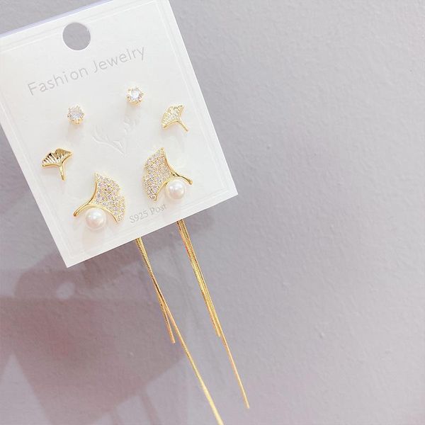 stud 2021 design 6 pcs 14k gold plated leaves earrings luxury jewelry cubic zircon long tassel, Golden;silver
stud 2021 design 6 pcs 14k gold plated leaves earrings luxury jewelry cubic zircon long tassel, Golden;silver
