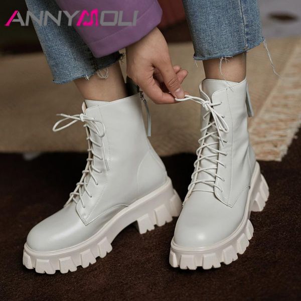 boots annymoli motorcycle women shoes real leather platform high heel short thick heels lace up zip ladies ankle 40, Black
boots annymoli motorcycle women shoes real leather platform high heel short thick heels lace up zip ladies ankle 40, Black