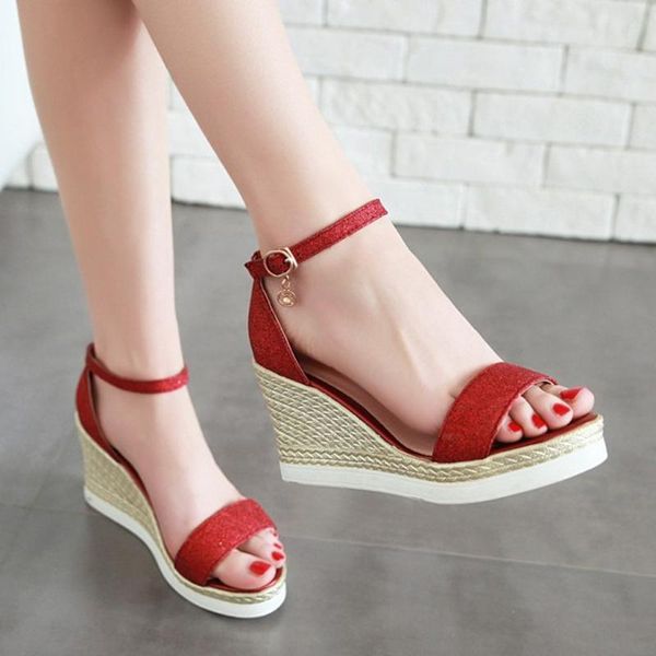 fashion lady dress sandals shoe pure color sequins casual wedges platform high heel sandalia feminina 2021, Black
fashion lady dress sandals shoe pure color sequins casual wedges platform high heel sandalia feminina 2021, Black