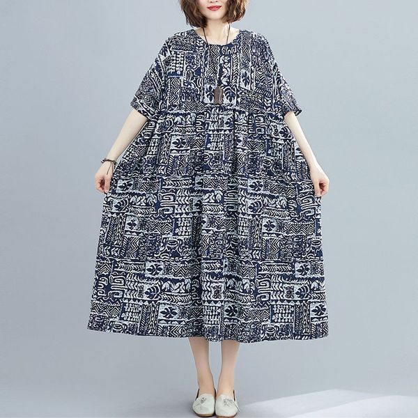 oversized women cotton long dress new summer simple style vintage print o-neck loose comfortable female casual dress s2897 210412, Black;gray
oversized women cotton long dress new summer simple style vintage print o-neck loose comfortable female casual dress s2897 210412, Black;gray