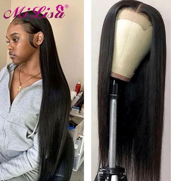 lace wigs 32 inch closure wig straight human hair for black women long 150 density remy brazilian 5x5, Black;brown
lace wigs 32 inch closure wig straight human hair for black women long 150 density remy brazilian 5x5, Black;brown