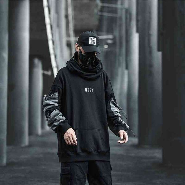 1it's not a common thing in autumn. guochao brand dark black functional wind tooling pullover fashion fish mouth hooded sweater for men
1it's not a common thing in autumn. guochao brand dark black functional wind tooling pullover fashion fish mouth hooded sweater for men