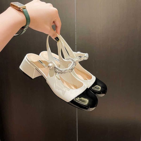 2021 summer new square head miu family thick heel mary jane sandals high heel baotou retro pearl versatile women's shoes ysj, Black
2021 summer new square head miu family thick heel mary jane sandals high heel baotou retro pearl versatile women's shoes ysj, Black