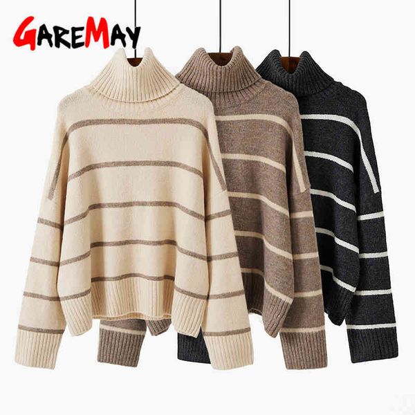 autumn winter black oversized striped print sweater women korean casual vintage knitted turtleneck female stripe jumper 210428, White;black
autumn winter black oversized striped print sweater women korean casual vintage knitted turtleneck female stripe jumper 210428, White;black
