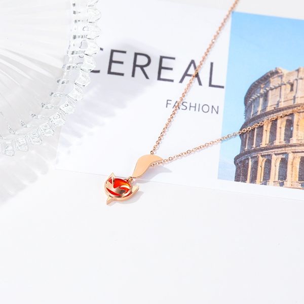2021 new fashion personalized women's titanium steel clavicle chain decorated with rose gold necklace design pendant, Black
2021 new fashion personalized women's titanium steel clavicle chain decorated with rose gold necklace design pendant, Black