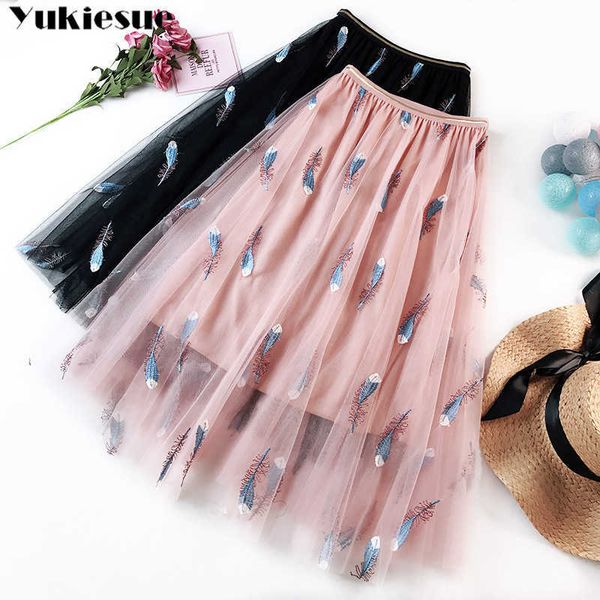 fashion women mesh skirts elegant leaves print tulle elastic high waist pleated midi femme saia 210608, Black
fashion women mesh skirts elegant leaves print tulle elastic high waist pleated midi femme saia 210608, Black