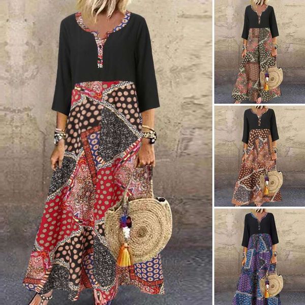 casual dresses dresses fashion stiching dress women's printed sundress long sleeve maxi vestidos female v neck robe oversize exmu, Black;gray
casual dresses dresses fashion stiching dress women's printed sundress long sleeve maxi vestidos female v neck robe oversize exmu, Black;gray