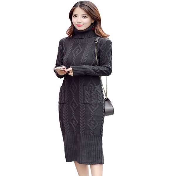 fashion winter spring casual dresse loose pullover pull turtleneck sweater female solid color knitted robe 210602, Black;gray
fashion winter spring casual dresse loose pullover pull turtleneck sweater female solid color knitted robe 210602, Black;gray