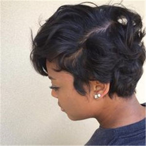 short curly human hair capless pixie cut wigs for black women full machine made natural wave wig, Black;brown
short curly human hair capless pixie cut wigs for black women full machine made natural wave wig, Black;brown