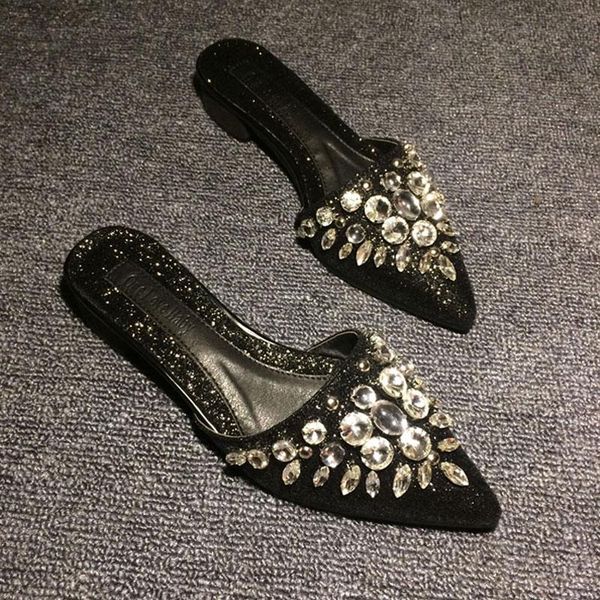 slippers koovan women's 2021 rhinestone leather summer sandals female thick with sequins flat bottom cool slipper, Black
slippers koovan women's 2021 rhinestone leather summer sandals female thick with sequins flat bottom cool slipper, Black