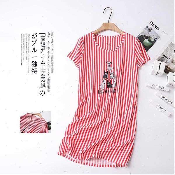 summer nightgown short sleeve womens sleepwears sweet pink striped sleep dress comfort large size ladies loose homewear casual wear, Black;red
summer nightgown short sleeve womens sleepwears sweet pink striped sleep dress comfort large size ladies loose homewear casual wear, Black;red