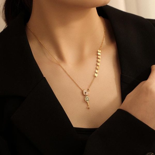 pendant necklaces style fashion trend shell love lock adjustable necklace titanium steel gold plated, Silver
pendant necklaces style fashion trend shell love lock adjustable necklace titanium steel gold plated, Silver
