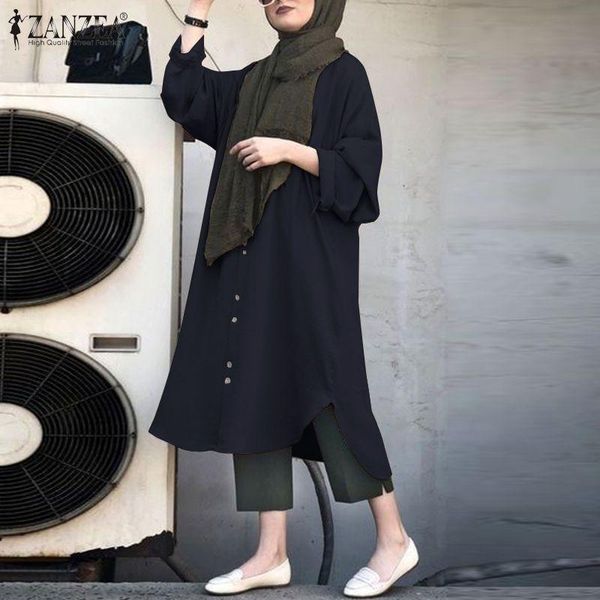 women's autumn blouse zanzea vintage solid long shirts 2021 sleeve blusas female button plus size tunic muslim robe blouses &, White
women's autumn blouse zanzea vintage solid long shirts 2021 sleeve blusas female button plus size tunic muslim robe blouses &, White