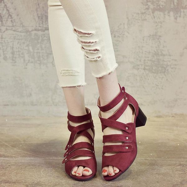 summer women chunky high heels open peep toe pumps platform sandals zip girls rivet gladiator shoes 5 color size 34-43, Black
summer women chunky high heels open peep toe pumps platform sandals zip girls rivet gladiator shoes 5 color size 34-43, Black
