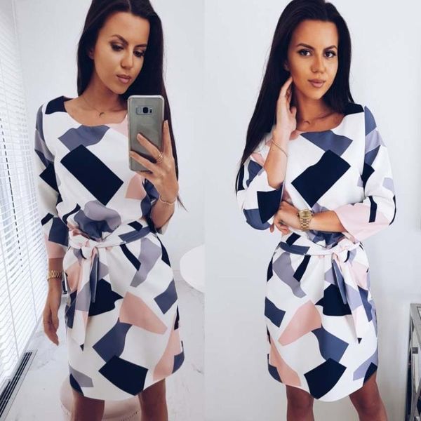 casual dresses 2021 geometric printed sashes pockets autumn dress woman three quarter sleeves o-neck fall loose straight mini, Black;gray
casual dresses 2021 geometric printed sashes pockets autumn dress woman three quarter sleeves o-neck fall loose straight mini, Black;gray