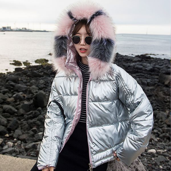 new fashion women glossy short silver down jackets big colorful fur collar hooded coat parka jacket warm womens winter jackets 210413, Black
new fashion women glossy short silver down jackets big colorful fur collar hooded coat parka jacket warm womens winter jackets 210413, Black
