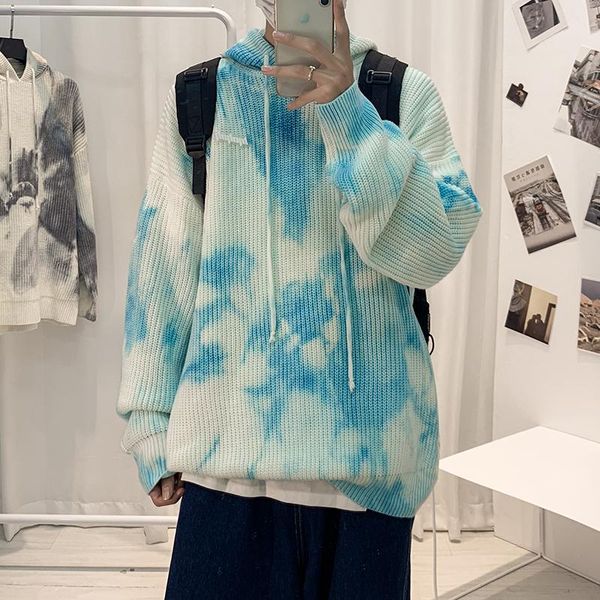 men's sweaters tie-dye men fashion loose hooded knitwear autumn winter harajuku oversized pullover blue/gray, White;black
men's sweaters tie-dye men fashion loose hooded knitwear autumn winter harajuku oversized pullover blue/gray, White;black