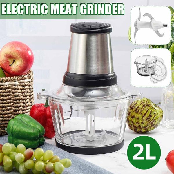meat grinders 2speeds glass electric chopper grinder mincer processor slicer vegetable machine for home 
meat grinders 2speeds glass electric chopper grinder mincer processor slicer vegetable machine for home