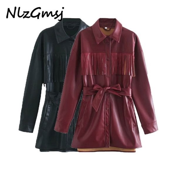 jacket women faux leather fringe long autumn lapel collar sleeve button up vintage coat 210628, Black;brown
jacket women faux leather fringe long autumn lapel collar sleeve button up vintage coat 210628, Black;brown