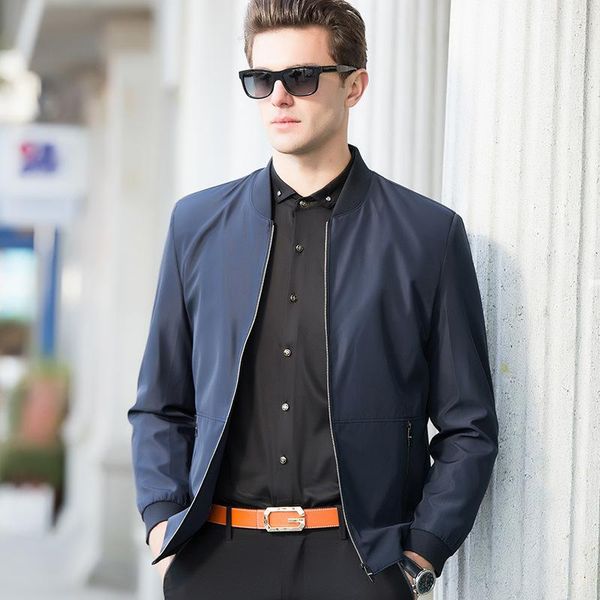 men's jackets 2021 fashion bomber jacket autumn solid color stand collar slim casual coat brand business men, Black;brown
men's jackets 2021 fashion bomber jacket autumn solid color stand collar slim casual coat brand business men, Black;brown